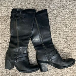 Born Black Leather Knee-high Boot